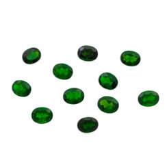 Konvolut 11 Chrom Diopside von ca. 21,5 ct