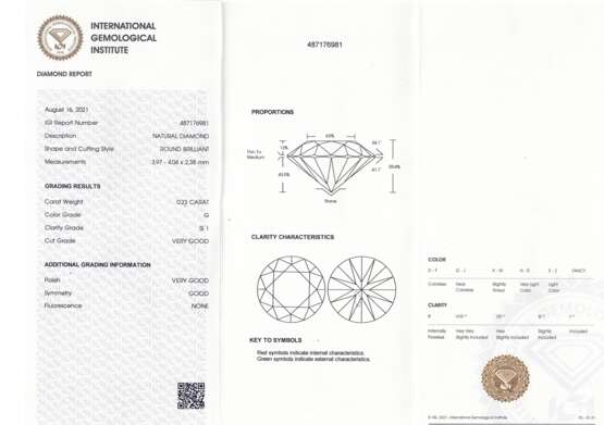 Loser Brillant von 0,23 ct - Foto 3