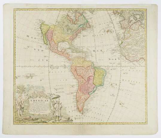 AMERICAE Mappa generalis Secundum ... D. I. M. Hasii ...delineata ab Aug. Gottl. Boehmio. - фото 2