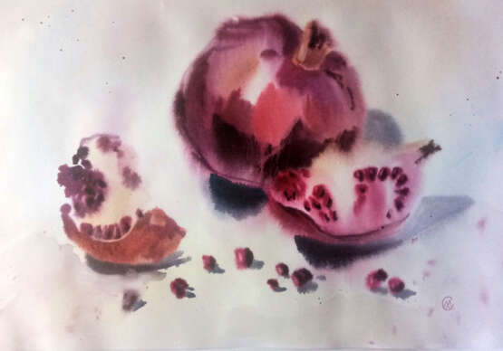 Painting “grenades”, Paper, Watercolor, Realist, Still life, Russia, 2022 - photo 1