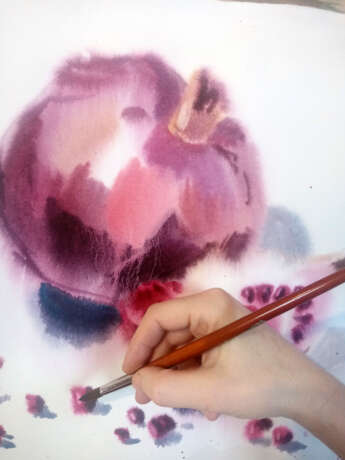 Painting “grenades”, Paper, Watercolor, Realist, Still life, Russia, 2022 - photo 3