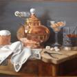 Картина "Чай с ром-бабой и сушками" - Achat en un clic