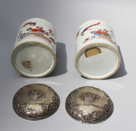 Pair of German Porcelain Containers - photo 3