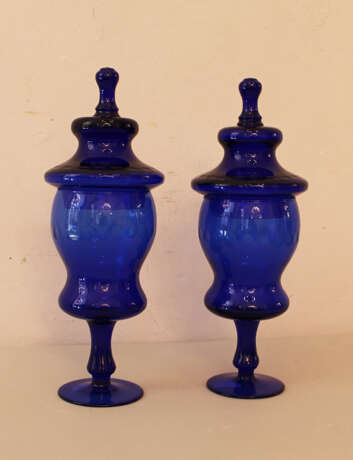 Pair of blue glass Goblets - Foto 2