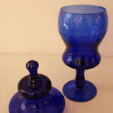 Pair of blue glass Goblets - фото 3