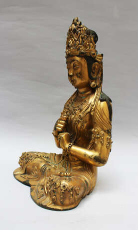 Late Ming bronze sculpture of Guanyin - photo 2