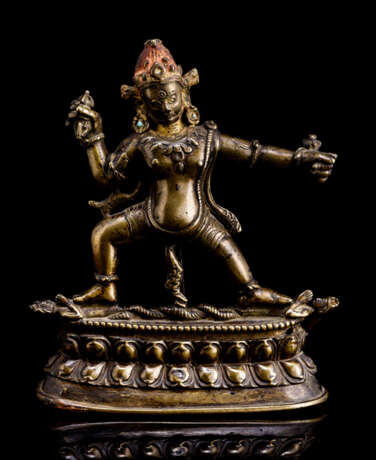 Bronze des Vajrapani auf einem Lotos - photo 1