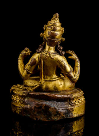 Seltene feuervergoldete Bronze der Prajnaparamita - Foto 3