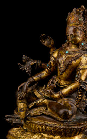 Feine feuervergoldete Bronze der Vasudhara - photo 2