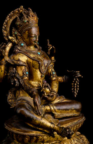 Feine feuervergoldete Bronze der Vasudhara - Foto 3