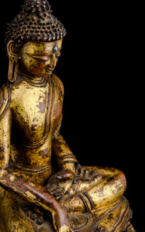 Feuervergoldete Bronze des Buddha Shakyamuni - photo 3