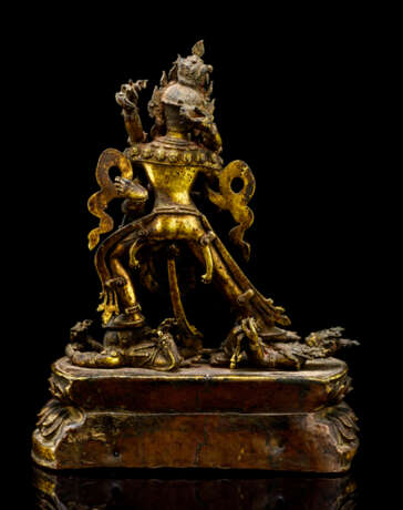 Feine feuervergoldete Bronze von SAMVARA und NAIRATMYA - photo 2