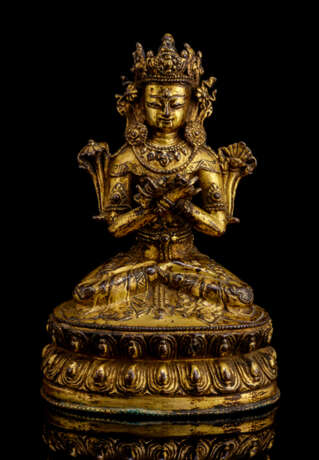 Feuervergoldete Bronze der Vajardhara - фото 1