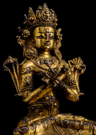 Feuervergoldete Bronze der Vajardhara - фото 3