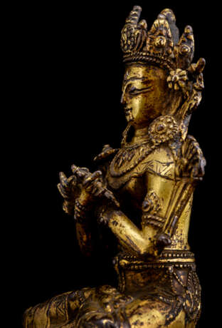Feuervergoldete Bronze der Vajardhara - фото 4