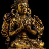 Feuervergoldete Bronze des Maitreya - photo 3