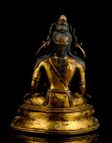 Feine feuervergoldete Bronze des Amitayus - Foto 3