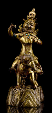 Seltene feuervergoldete Bronze einer weiblichen Gottheit - Foto 2
