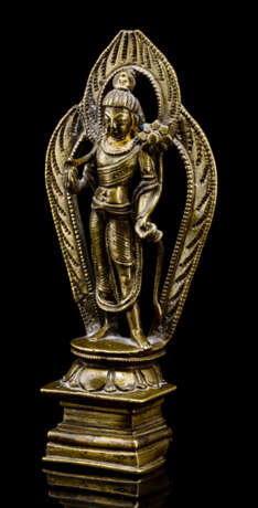 Bronze des Padmapani auf einem Lotos - Foto 1