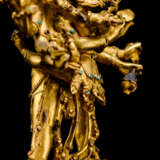 Feuervergoldete Bronze des Cakrasamvara auf einem Lotos - photo 3