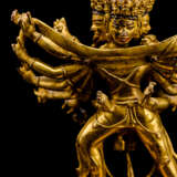 Feuervergoldete Bronze des Cakrasamvara auf einem Lotos - photo 4