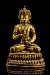 Feuervergoldete Bronze des Vajrasattva auf einem Lotos