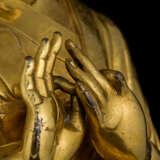 Große und feine Bronze eines feuervergoldeten Lama - фото 3
