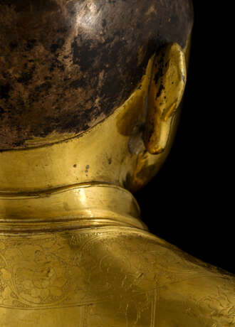 Große und feine Bronze eines feuervergoldeten Lama - Foto 8