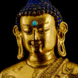 Feuervergoldete Bronze des Buddha Shakyamuni auf einem Lotos - фото 3