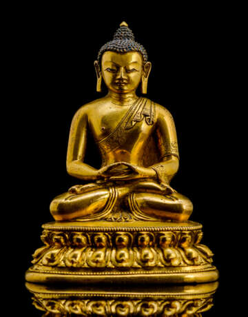 Feuervergoldete Bronze des Amithaba - Foto 1