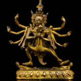 Feuervergoldete Bronze einer Gottheit, vermutlich Chakrasamvara - Foto 1