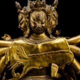 Feuervergoldete Bronze einer Gottheit, vermutlich Chakrasamvara - Foto 3