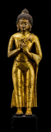 Feuervergoldete Bronzefigur des Buddha Shakyamuni - photo 1