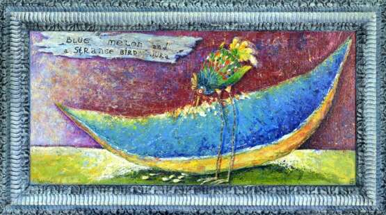 Голубая птица и странная птица Юра масло/холст на подрамнике Импасто Импрессионизм Фэнтези Украина 2015 г. - фото 1