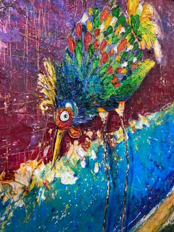 Голубая птица и странная птица Юра масло/холст на подрамнике Импасто Импрессионизм Фэнтези Украина 2015 г. - фото 4