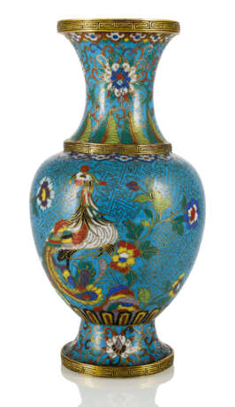 Cloisonné-Vase mit Phönix-Dekor, partiell feuervergoldet - фото 1