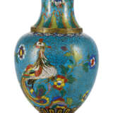 Cloisonné-Vase mit Phönix-Dekor, partiell feuervergoldet - Foto 1