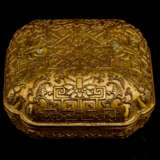 Feuervergoldete Deckeldose aus Bronze mit Lotosdekor - Foto 1