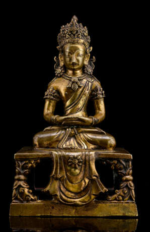 Feuervergoldete Bronze des Amitayus - Foto 1