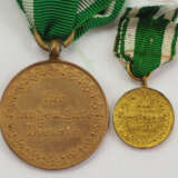 Sachsen: Dienstauszeichnung, 1. Modell, 1. Typ, Bronze Medaille, mit Miniatur. - photo 1