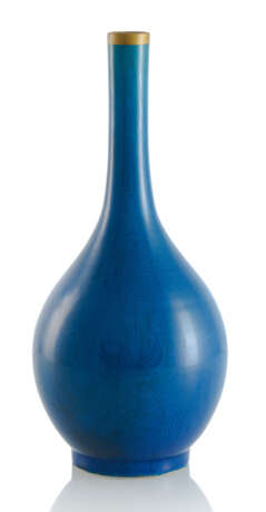 Flaschenvase mit türkiser Glasur und feinem Craquelé - Foto 1