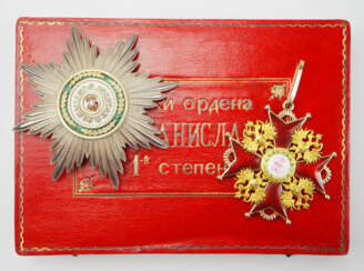 Russland: Kaiserlicher und Königlicher Orden vom heiligen Stanislaus, 2. Modell, 2. Typ (ca. 1841-1917), 1. Klasse Satz, im Etui.
