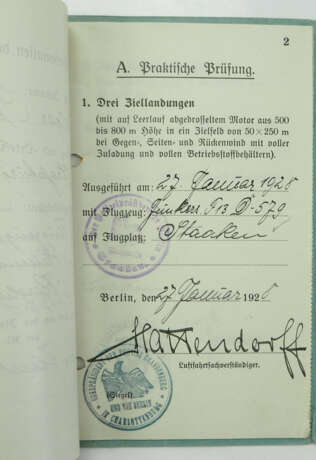 Flugprüfungsbuch des Oberst Edgar Petersen - Ritterkreuzträger. - фото 2