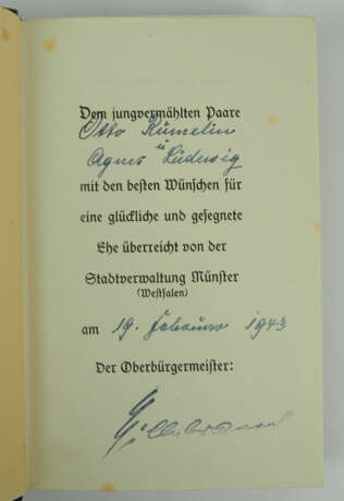 Hitler, Adolf: Mein Kampf - Hochzeitsausgabe der Stadtverwaltung Münster (Westfalen). - Foto 2