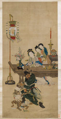 Anonyme Malerei mit Darstellung des Zhong Kui und Dämon - фото 1