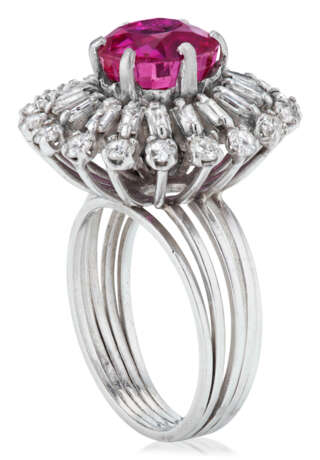 NO RESERVE | PINK SAPPHIRE AND DIAMOND RING - Foto 3