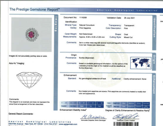 NO RESERVE | PINK SAPPHIRE AND DIAMOND RING - Foto 5