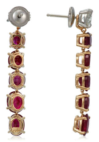 NO RESERVE | RUBY AND DIAMOND EARRINGS - Foto 3