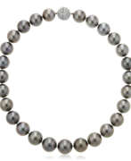 Assael Jewelry. ASSAEL SINGLE-STRAND GRAY CULTURED PEARL AND DIAMOND NECKLACE