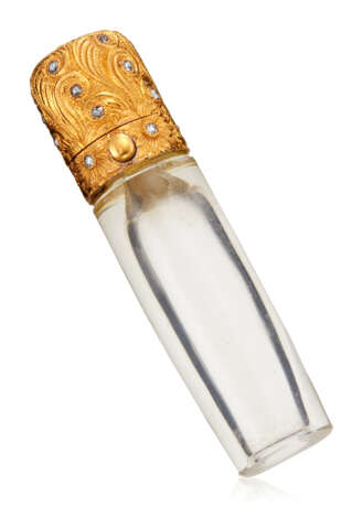 NO RESERVE | TIFFANY & CO. ANTIQUE DIAMOND AND GOLD SCENT BOTTLE - фото 1